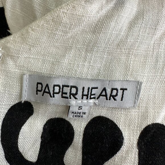 2/$24 Paper Heart Floral Print Linen Blend Maxi Dress  V-Neck White S A0456 TRB3 - Picture 5 of 8